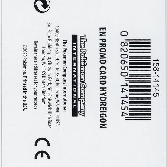 Hydreigon Reverse Holo 110 Rare Thank You' Promo Pokémon 2020 Sealed Mint - Picture 5 of 5